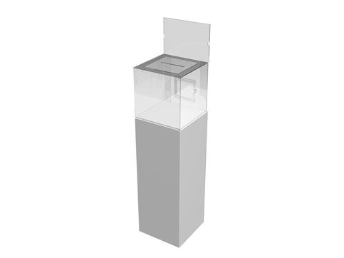 Белая стойка с ящиком для пожертвований